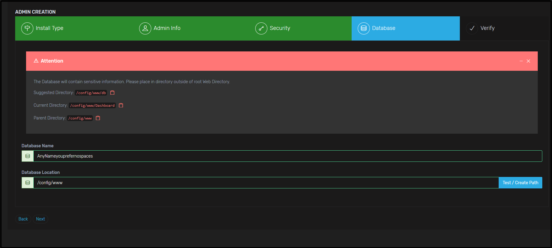 Main Setup-Database